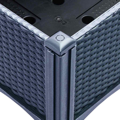 Vaso/floreira de jardim c/ treliça 160x120x142 cm PP cinzento azul