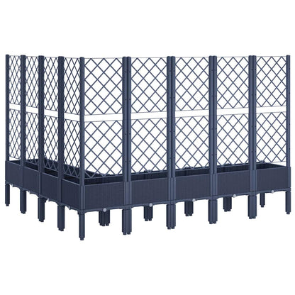 Vaso/floreira de jardim c/ treliça 200x160x142 cm PP cinzento azul