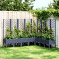 Vaso/floreira de jardim c/ treliça 200x160x142 cm PP cinzento azul