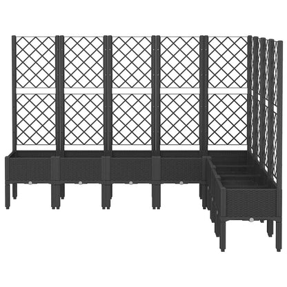 Vaso/floreira de jardim c/ treliça 200x160x142 cm PP preto