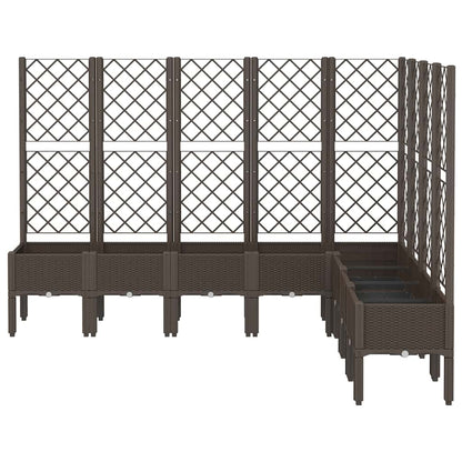 Vaso/floreira de jardim c/ treliça 200x160x142 cm PP castanho