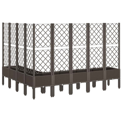 Vaso/floreira de jardim c/ treliça 200x160x142 cm PP castanho