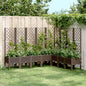 Vaso/floreira de jardim c/ treliça 200x160x142 cm PP castanho