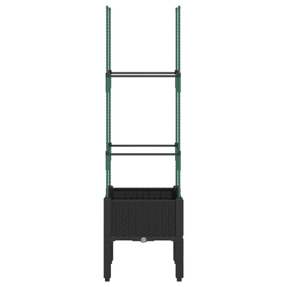 Vaso/floreira de jardim c/ treliça 40x40x142,5 cm PP preto