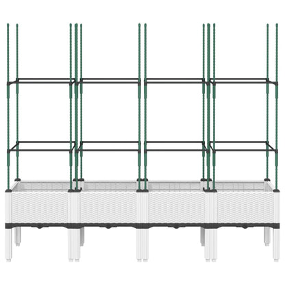 Vaso/floreira de jardim c/ treliça 160x40x142,5 cm PP branco
