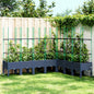 Vaso/floreira de jardim c/ treliça 200x160x142,5 cm PP cinzento azul