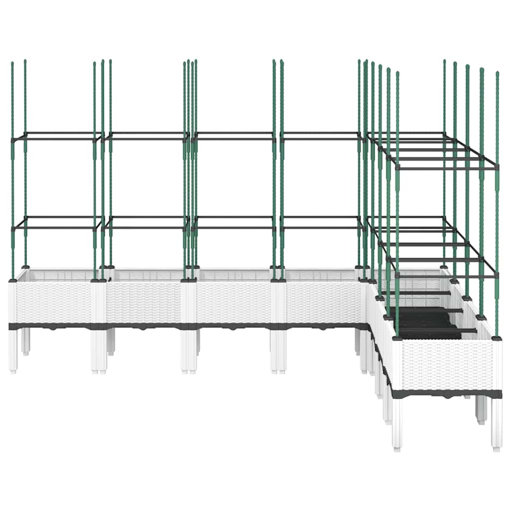 Vaso/floreira de jardim c/ treliça 200x160x142,5 cm PP branco