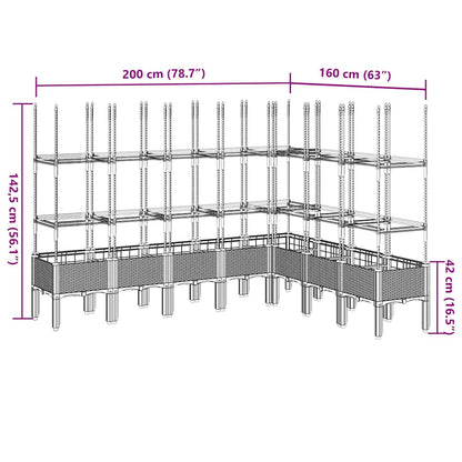 Vaso/floreira de jardim c/ treliça 200x160x142,5 cm PP branco