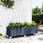 Vaso/floreira de jardim com rodas 160x50x54 cm PP cinzento azul