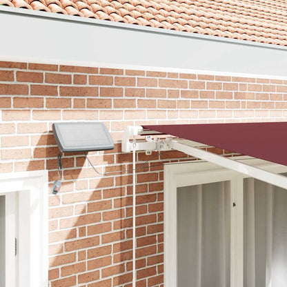 Toldo retrátil manual com luz LED 300x250 cm bordô