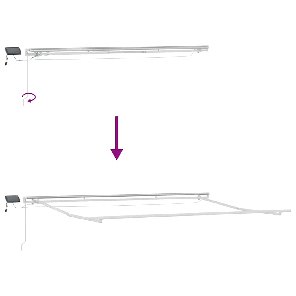 Toldo retrátil manual com luz LED 400x300 cm bordô