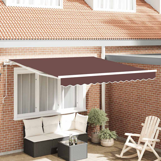 Toldo retrátil automático 300x250 cm castanho