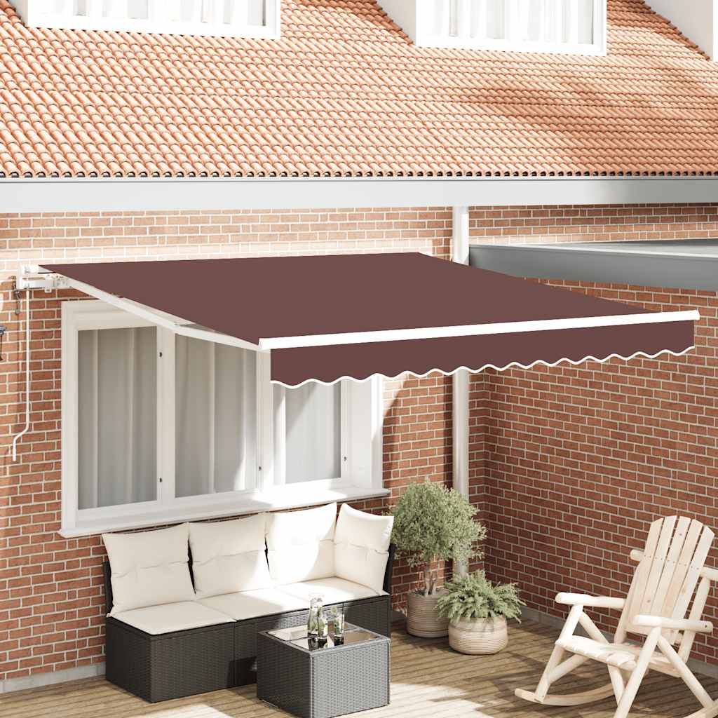 Toldo retrátil automático 300x250 cm castanho