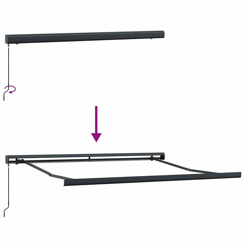 Toldo retrátil manual 300x250 cm castanho