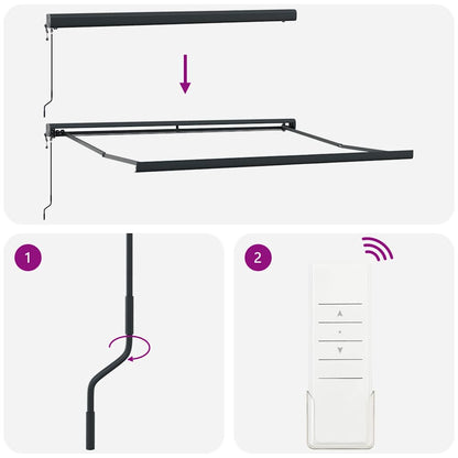 Toldo retrátil automático 300x250 cm castanho