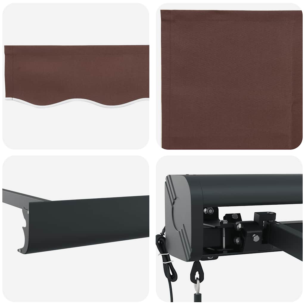 Toldo retrátil automático 300x250 cm castanho