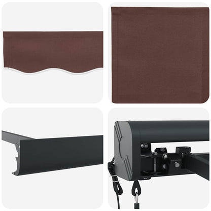 Toldo retrátil automático 300x250 cm castanho