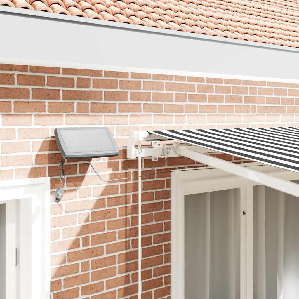 Toldo retrátil manual com luzes LED 300x250 cm antracite/branco