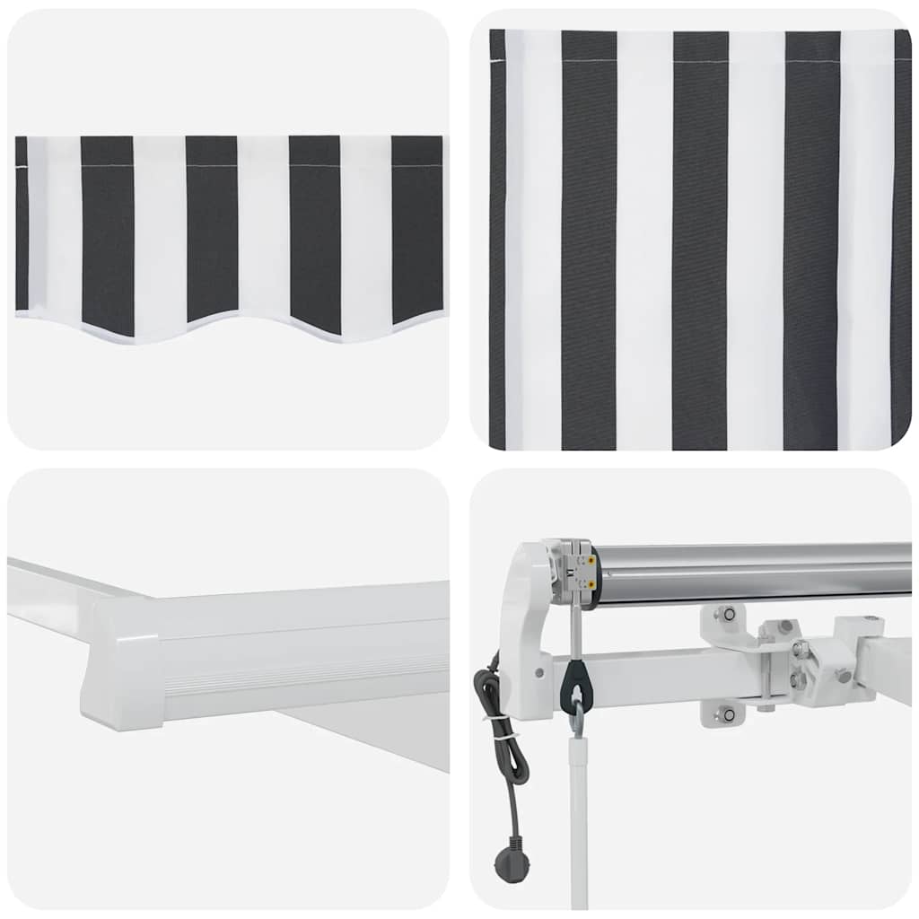 Toldo retrátil automático 300x250 cm antracite e branco