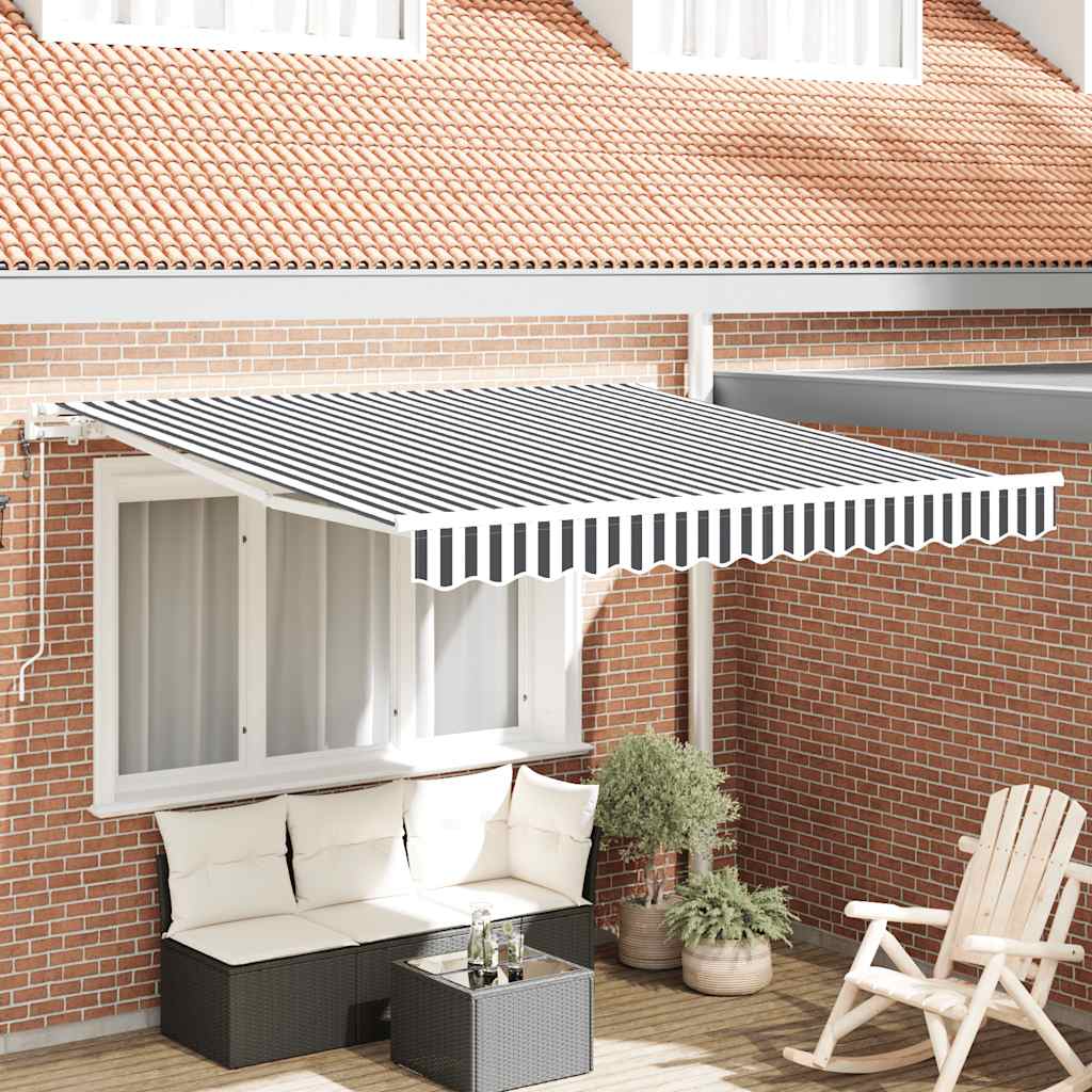 Toldo retrátil automático 300x250 cm antracite e branco