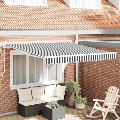 Toldo retrátil automático 300x250 cm antracite e branco