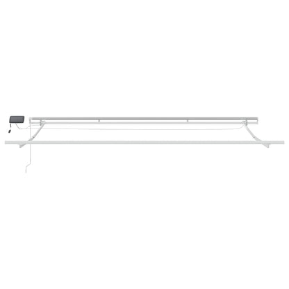 Toldo retrátil manual com luzes LED 400x300cm antracite/branco