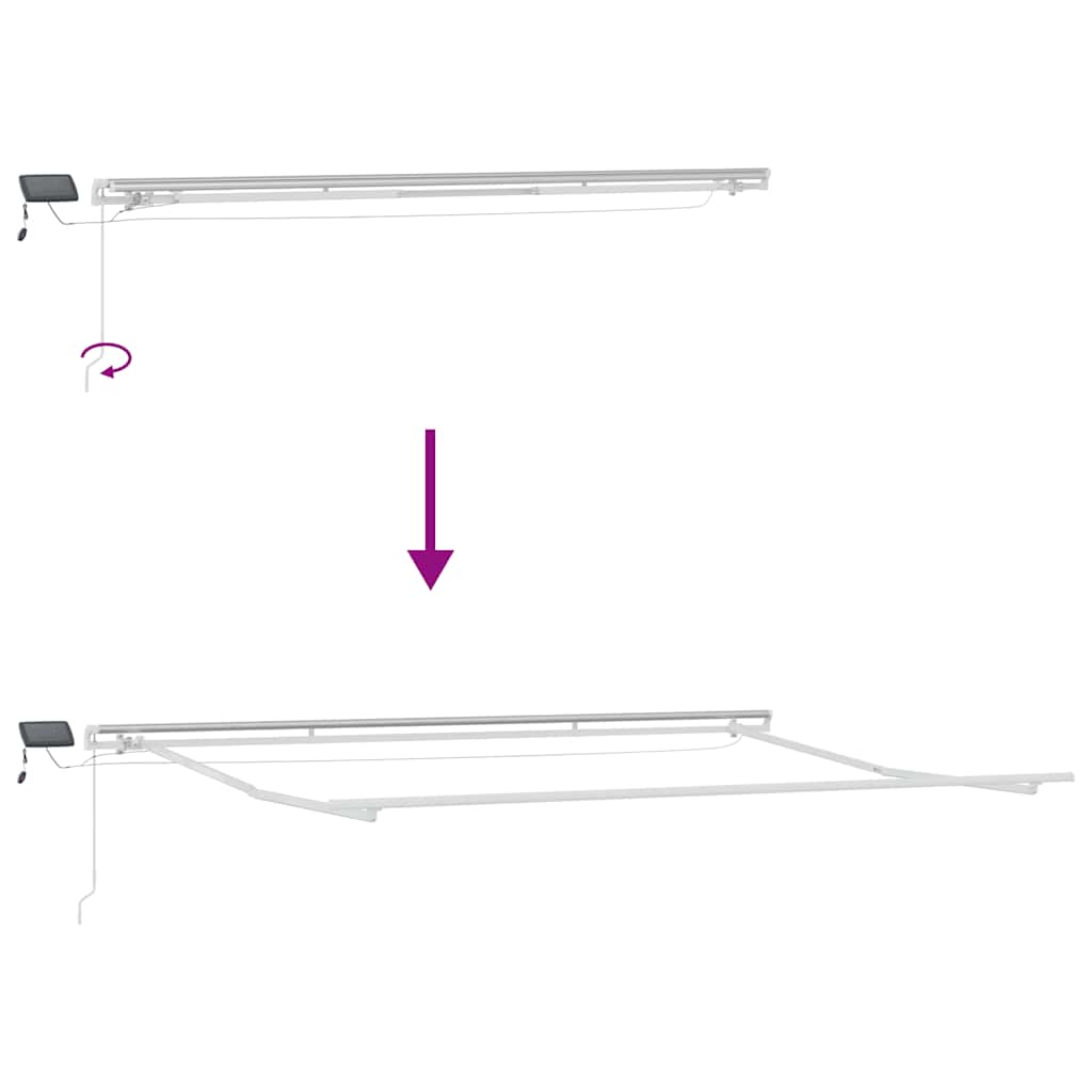 Toldo retrátil manual com luzes LED 400x300cm antracite/branco