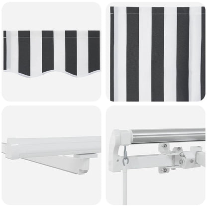 Toldo retrátil manual com luzes LED 400x300cm antracite/branco