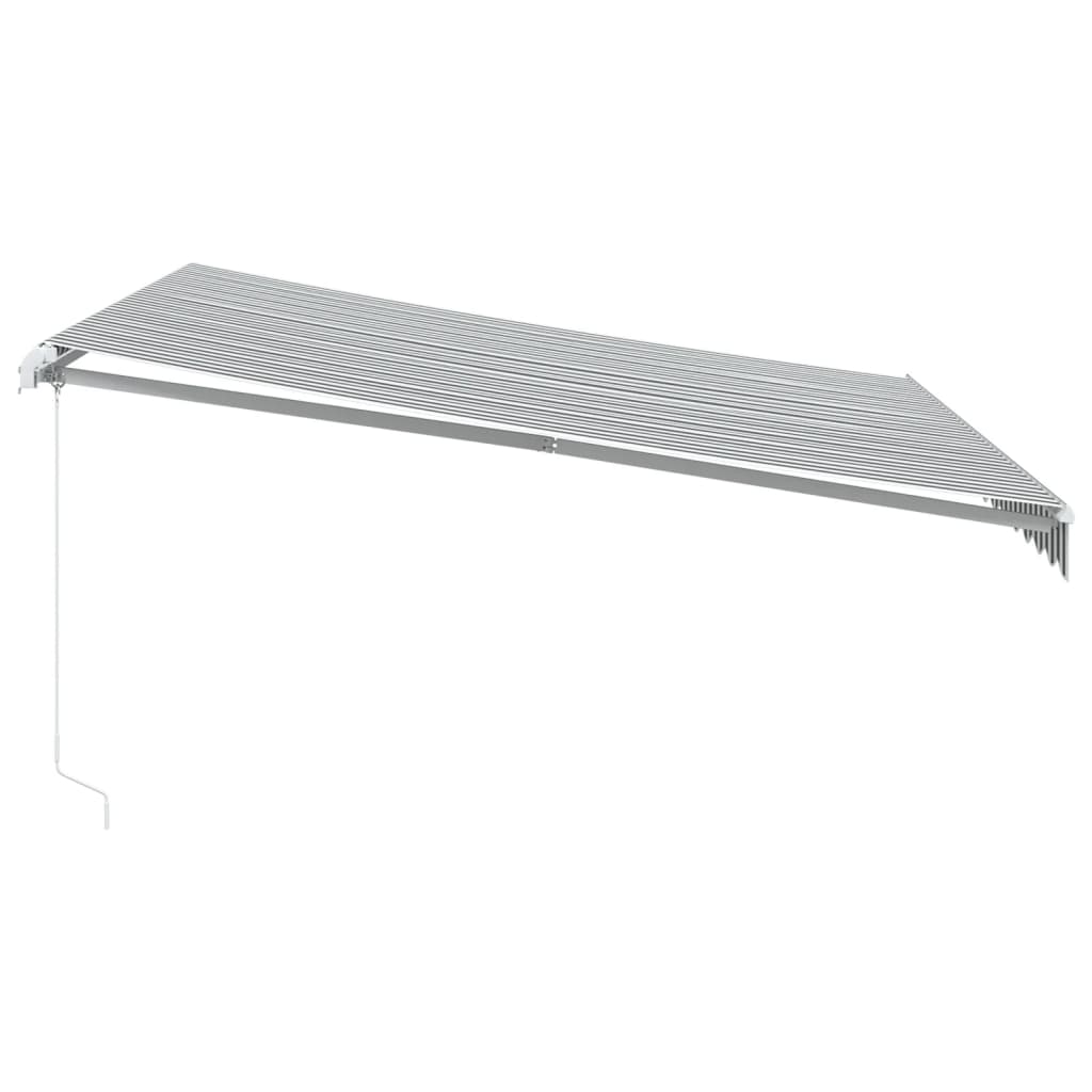 Toldo retrátil manual 400x350 cm antracite e branco