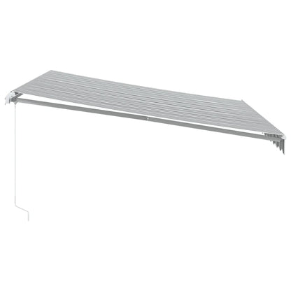 Toldo retrátil manual 400x350 cm antracite e branco