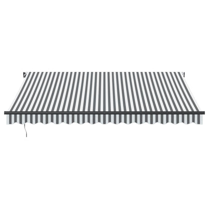 Toldo retrátil manual com luzes LEDs 400x350cm antracite/branco