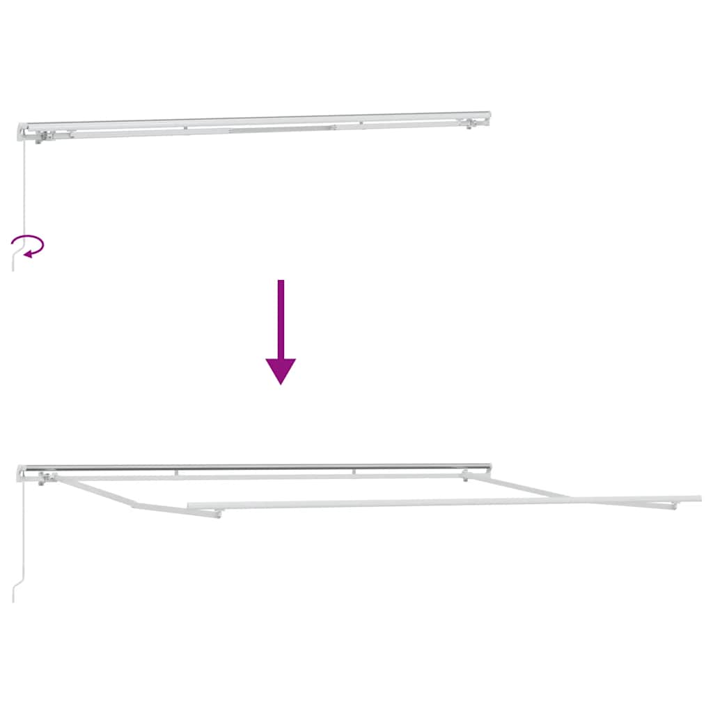 Toldo retrátil manual 400x300 cm antracite e branco