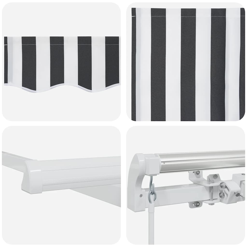 Toldo retrátil manual 400x300 cm antracite e branco