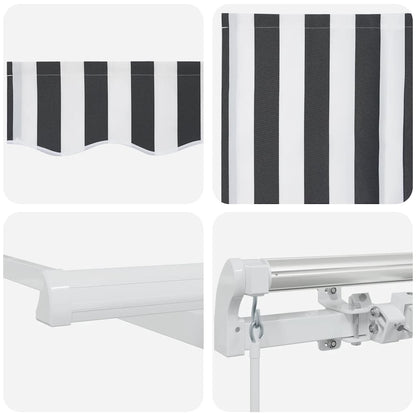 Toldo retrátil manual 400x300 cm antracite e branco