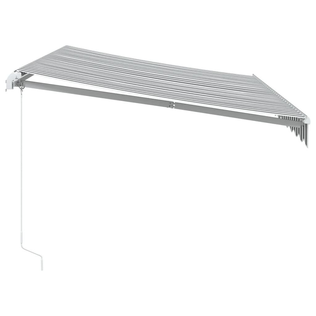 Toldo retrátil manual 350x250 cm antracite e branco