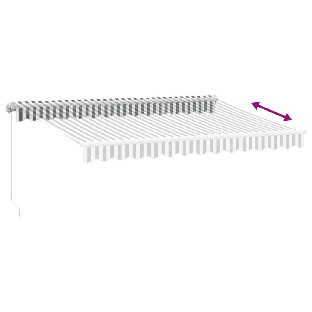 Toldo retrátil manual 350x250 cm antracite e branco