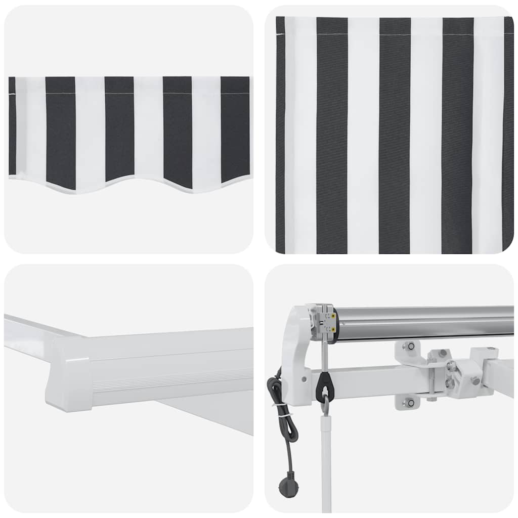 Toldo retrátil automático 400x300 cm antracite e branco