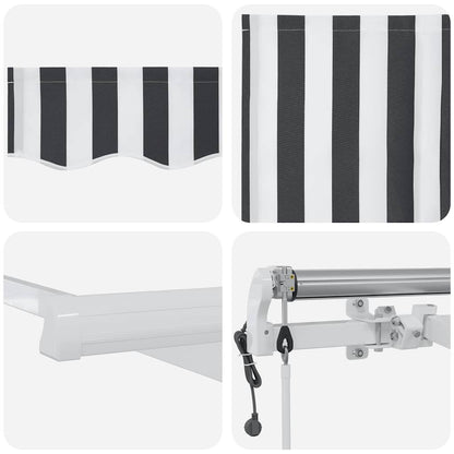 Toldo retrátil automático 400x300 cm antracite e branco