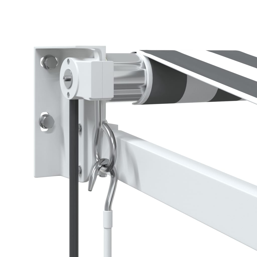 Toldo retrátil 3,5x2,5 m tecido e alumínio antracite e branco