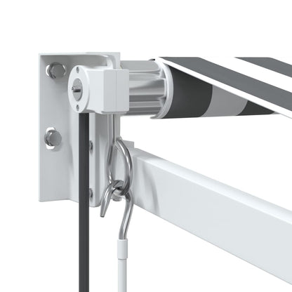 Toldo retrátil 3,5x2,5 m tecido e alumínio antracite e branco