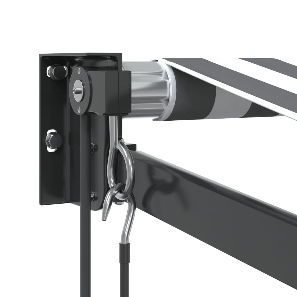 Toldo retrátil 3,5x2,5 m tecido e alumínio antracite e branco