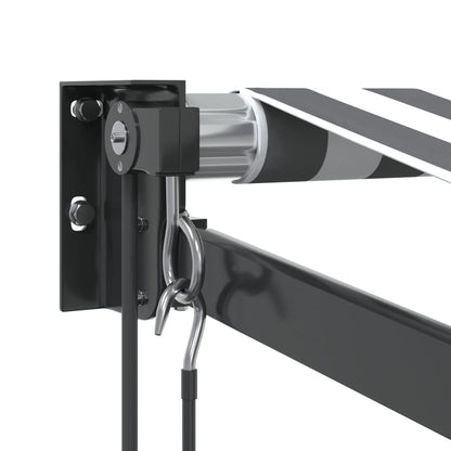 Toldo retrátil 3,5x2,5 m tecido e alumínio antracite e branco