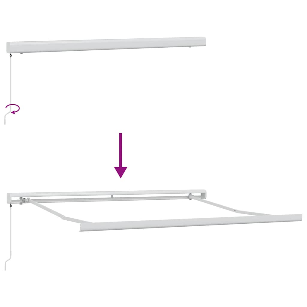 Toldo retrátil 3x2,5 m tecido e alumínio antracite e branco