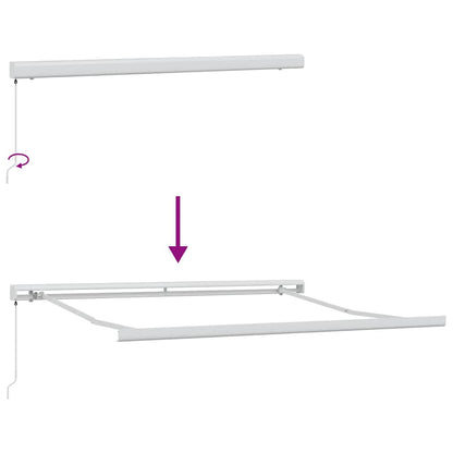 Toldo retrátil 3x2,5 m tecido e alumínio antracite e branco