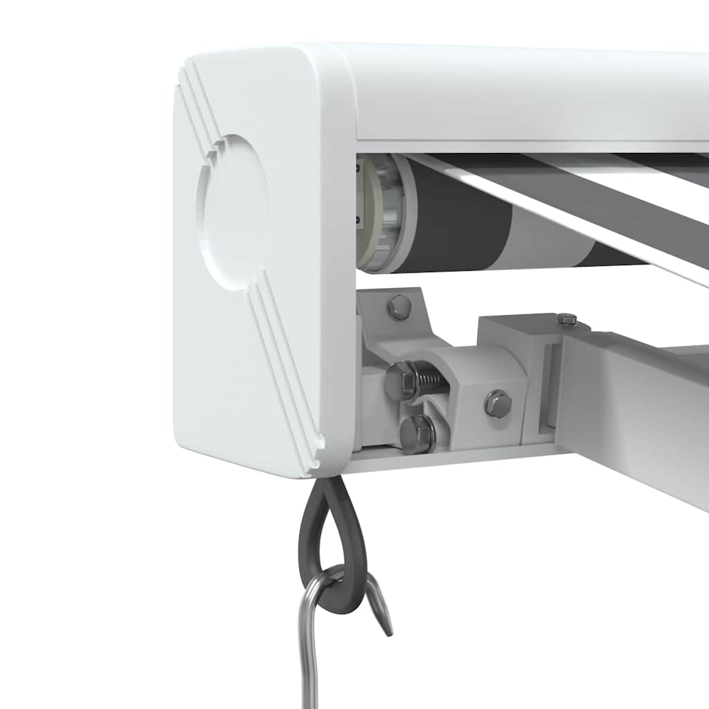 Toldo retrátil 3,5x2,5 m tecido e alumínio antracite e branco