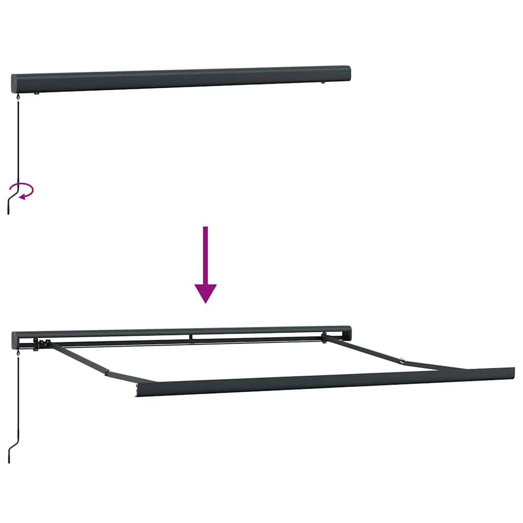 Toldo retrátil 3x2,5 m tecido e alumínio antracite e branco