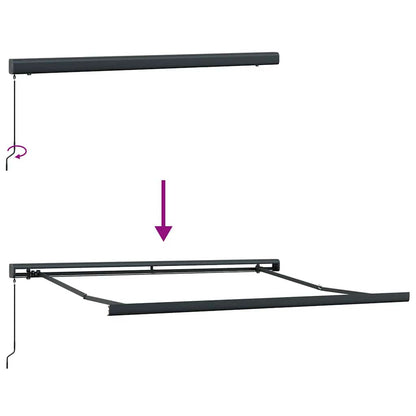 Toldo retrátil 3x2,5 m tecido e alumínio antracite e branco