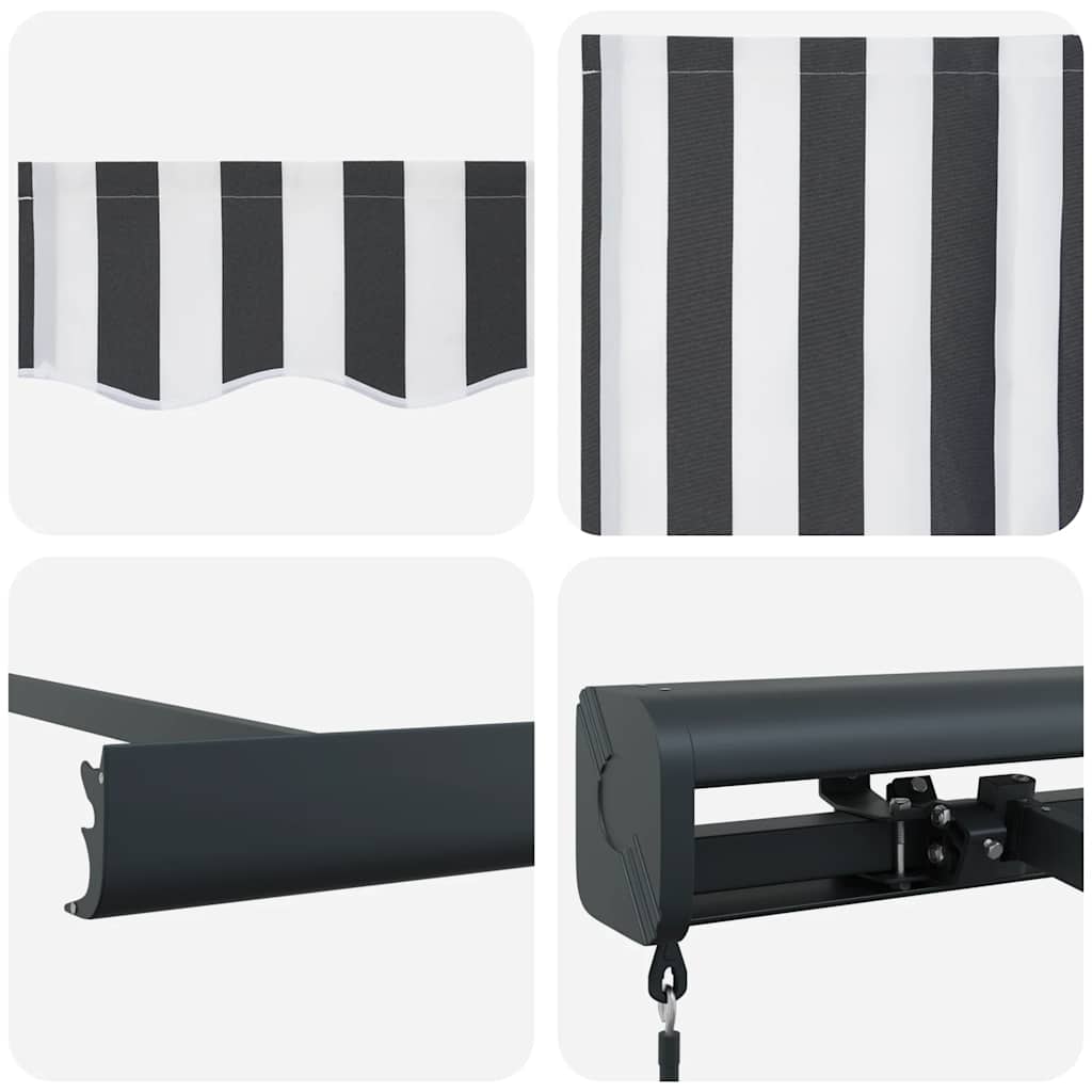 Toldo retrátil 3x2,5 m tecido e alumínio antracite e branco