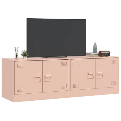 Móveis de TV aço rosa, 2 pcs