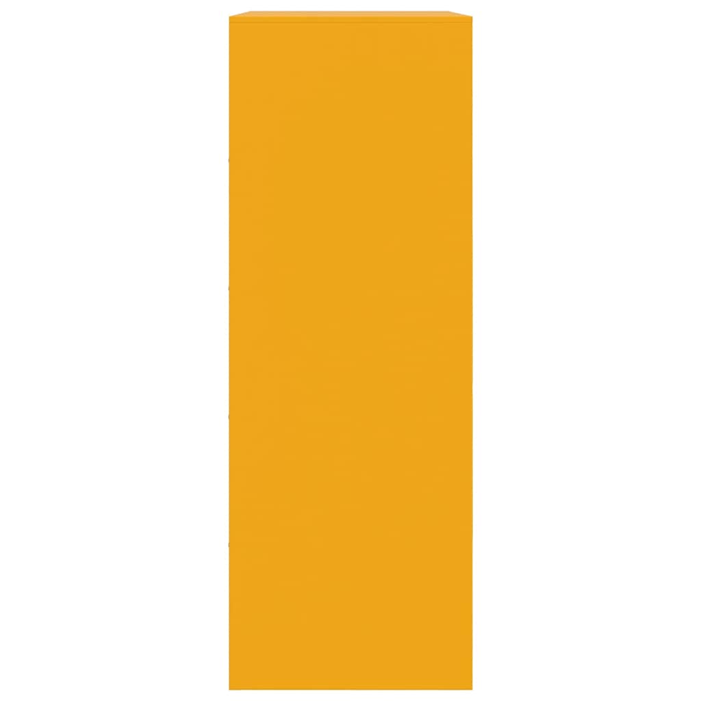 Aparador 67x39x107 cm aço amarelo mostarda